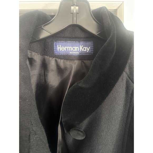 Herman Kay Women's Black Wool Coat Plus Size XL - Picture 2 of 4